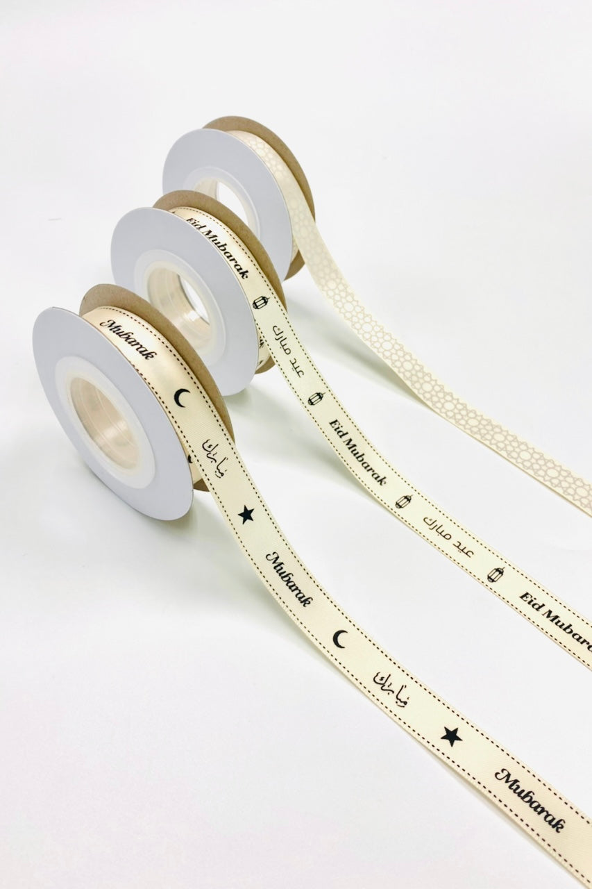 Muslim Ribbon - Eid Gift Ribbon - Mubarak Ribbon - Crescent and Star ...